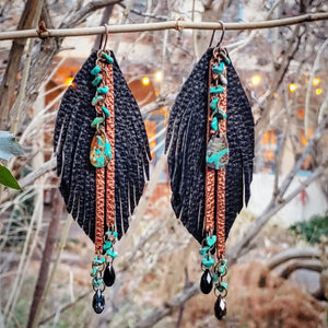 Classic Black Feather earrings