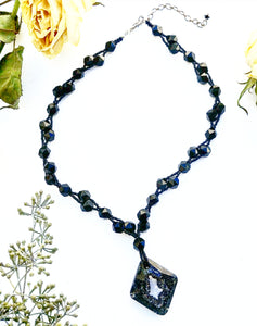 Black Geode Swarovski Crystal Necklace