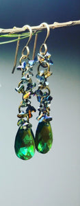 Green Swarovski crystal earrings