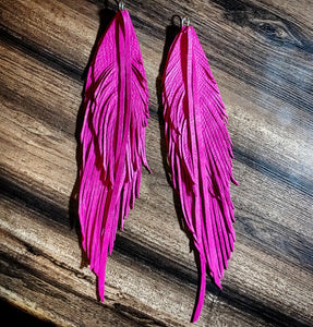 Hot pink double layer feathers