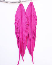 Hot pink double layer feathers