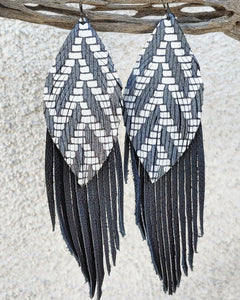 Black and white chevron feathers