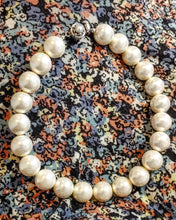 Cream glass pearl statement necklace