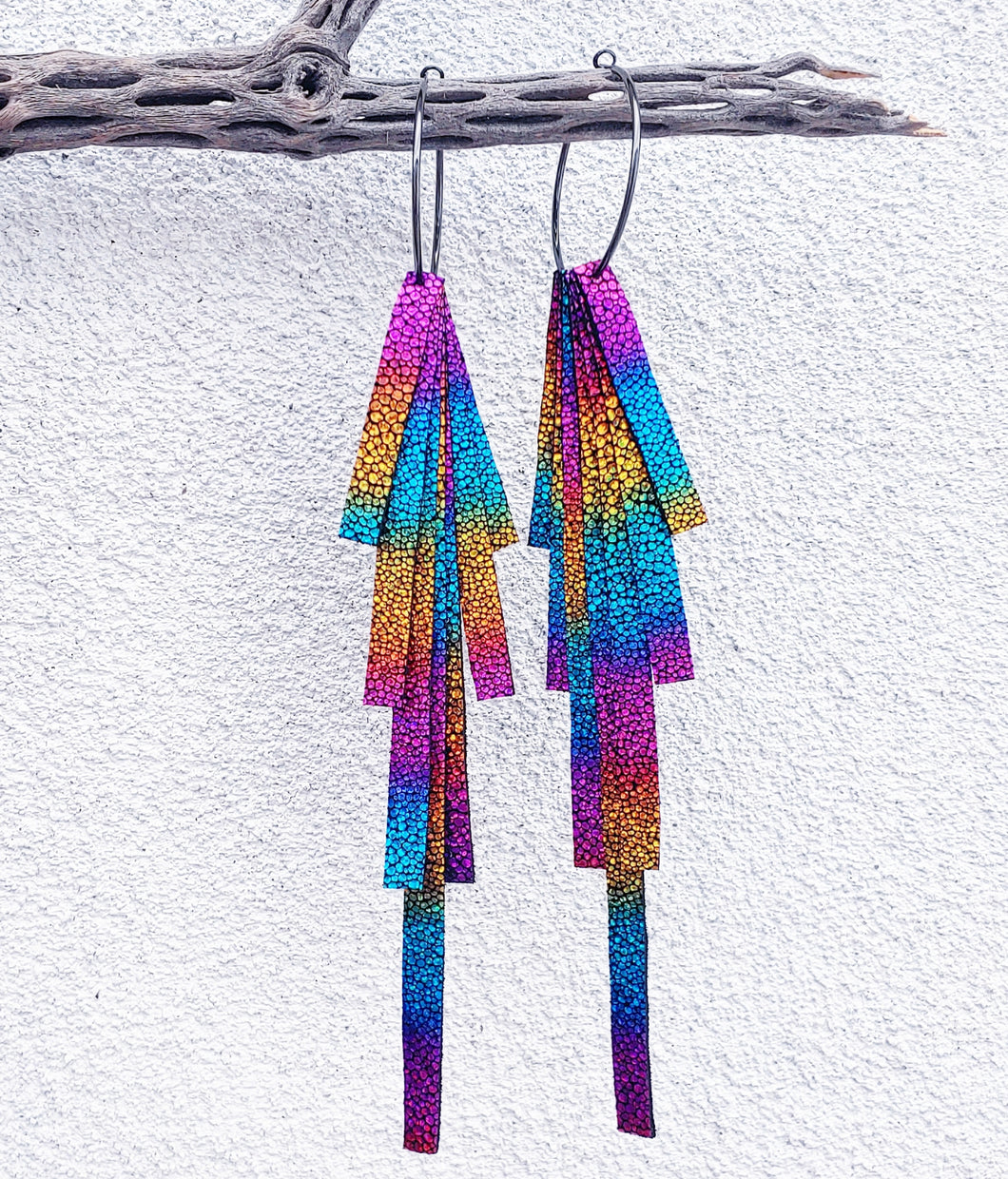 Party time leather fringe earrings