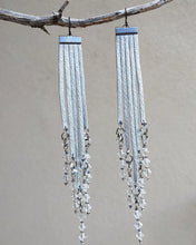 Metallic silver fringe Swarovski crystal earrings