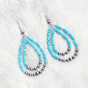 Turquoise Desert pearl drop earrings